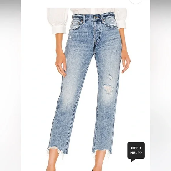 PISTOLA Charlie High Rise Straight Leg Jeans | Light Wash Denim | Size 25 - Picture 2 of 8